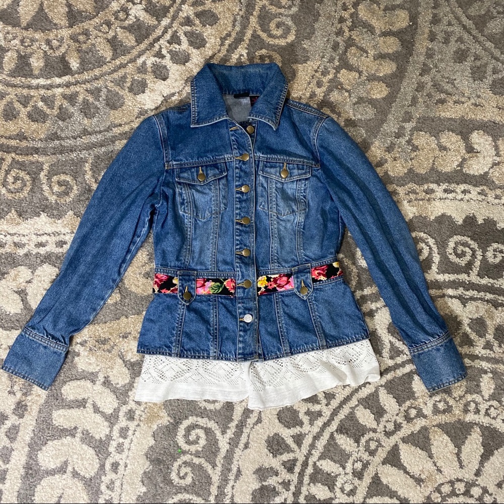 Willi Smith vintage jean jacket floral size 8